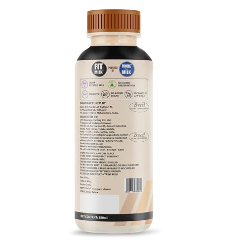Image of XLR8 FitMilk Protein Milk | 20g Protein Milkshake 250ml (Pack of 2) | 5g Fibre | Roasted Almond | No Added Sugar | Contains Prebiotic Fiber | Ideal for Early Mornings, Pre & Post Workouts Energy Drink