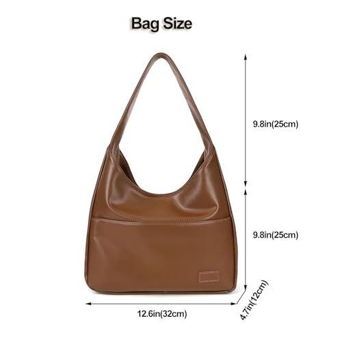 Image of Tote Bags for Women,Faux Leather Shoulder Hobo Purse Soft Slouchy Work Handbag for Work Travel 2pcs