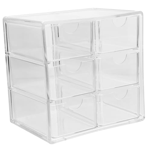 FONDOTIN Stackable Desktop Makeup Organizer Box Cosmetic Storage Drawers Space-saving Jewelry Organizer