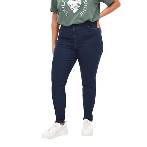 Zizzi Flash by Damen Große Größen Jeans Super Slim Hohe Taille Gr Gr 48/82 cm Blue Denim
