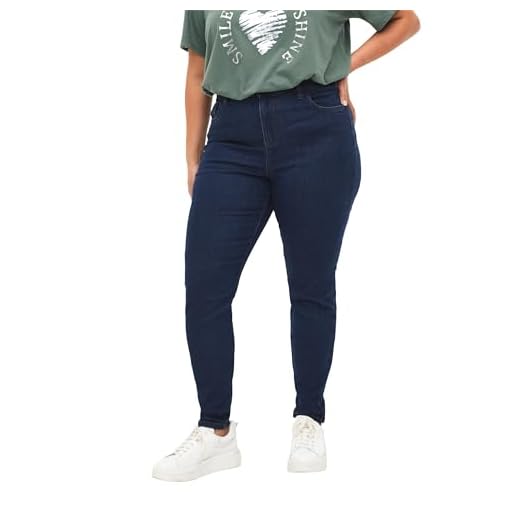 Zizzi Flash by Damen Große Größen Jeans Super Slim Hohe Taille Gr Gr 48/82 cm Blue Denim