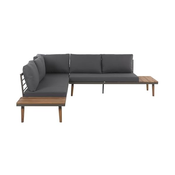 Patioco Lounge Set Corato Akazienholz Dunkelgrau