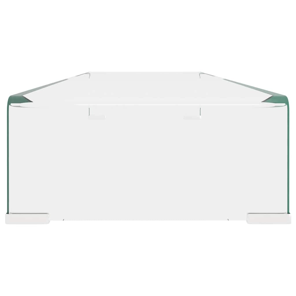 Leasha Rehausseur Écran PC Bureau, Réhausseur d'Écran Support de Moniteur 100x30x13 cm verre transparent