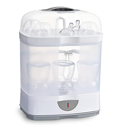 Chicco SterilNatural Esterilizador de Biberones 2 en 1, Esterilizador Natural de Vapor con 2 Configuraciones, Rápido y Fácil de Usar, Hasta 6 Biberones de 330 ml o Chupetes, Color Blanco