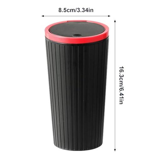 Image of 1pc Car Trash Can, Press-type Sundries Storage, Garbage Can, Mini Box, Car Small Storage Bucket 1Pc Round Car Trash Can With Lid - Waterproof, Fits Cup Holders & Armrests
