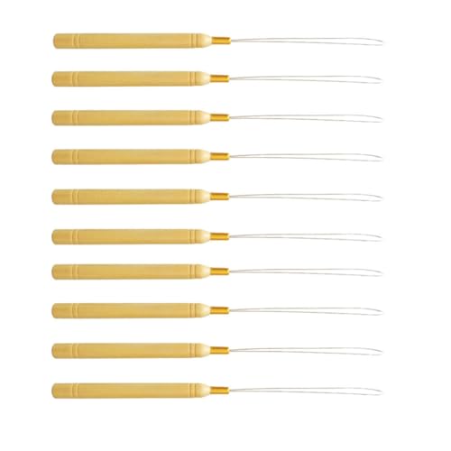 Gancho de tracción para extensiones de cabello y colocación de pelo en muñecas, 10 uds