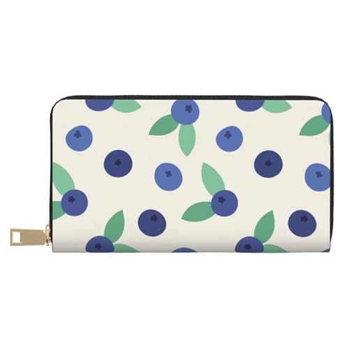 Portefeuille fin en cuir véritable Novastar zippé couleur myrtille