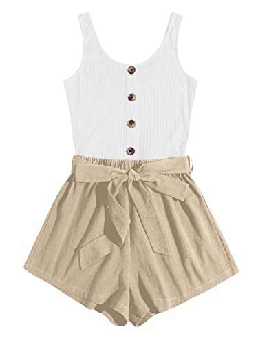 Soly Hux Casual Summer Rompers For Women Sleeveless Vacation Outfits Short Jumpsuit Multicoloured Colorblock L cover