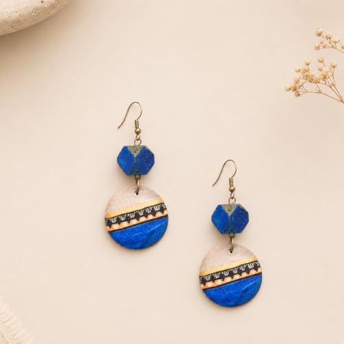 Image of Handcrafted Artistic & Tribal Earrings Collection for Women - Bohemian, Floral, Wooden & Ethnic Statement and Stud Designs