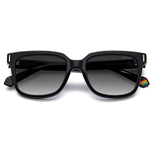Polaroid Sunglasses PLD 6191/S Polarized Rectangular Sunglasses, Black, 54mm,18mm + 14
