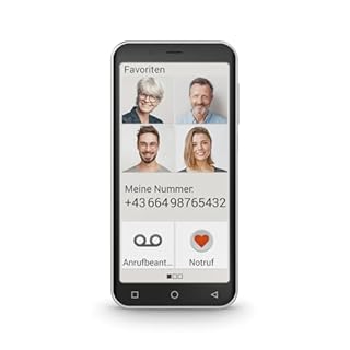 Emporia SMART.5 Mini Smartphone 4G Smartphone semplice da usare per persone anziane/senior, Pulsante SOS, Schermo da 4,95 pollici, Android 13, Fotocamera da 13 MP, Nero