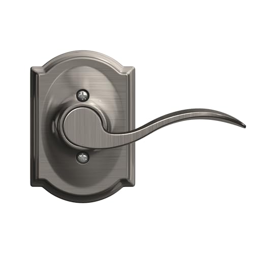 Image of SCHLAGE Accent Lever with Camelot Trim Non-Turning Lock in Antique Pewter - Left Handed