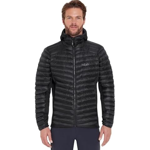Rab Men's Cirrus Flex Hoodie Jacket, Lightweight Insulated Puffer Coat for Hiking - Black - X-Large Cover