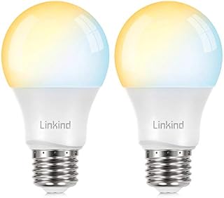 Linkind Smart Zigbee E27 LED 9W A60 Bulb, Dimmable & Tunable(2700K-6500K), Hub Required, 60W Equivalent, Compatible with Echo Plus/Echo Show(2nd Gen), 2 Pack