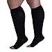 Compression Socks for Women and Men 20-30 mmHg Plus Size - Medical Knee High Compression Socks for Varicose Veins Circulation, Bariatric, Lymphedema - Black, 3X-Large - AB211