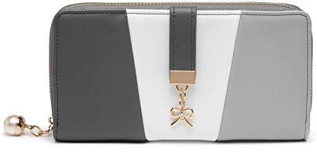 Miss Lulu Women Purse Tri Colour Long Wallet Clutch for Ladies with Roomy Capacity