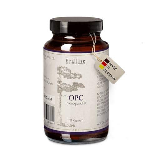 Waldkraft OPC Kapseln | Mit Pycnogenol aus französischer Meereskiefer | 65% Procyanidine | Hochwertig und ohne Zusatzstoffe | Vegan | 60 Kapseln im Braunglas