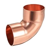 ►【Material de alta calidad】- Tubo de cobre de giro corto hecho de cobre, con una superficie de alto brillo, densidad uniforme, no se rompe fácilmente, larga vida útil.