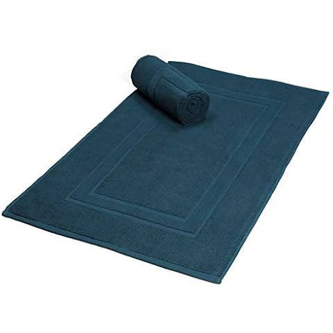 Premium Cotton 20x30 inch 2-Pack Bath Mats - 100% Ringspun Cotton - Luxury Hotel & Spa Quality - 800 GSM - Durable Soft Highly Absorbent - Machine Washable - Teal Cover