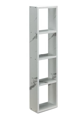 Image of SBF Furniture Tree Bookshelf Floor Standing Bookcase Free Standing Multipurpose Storage Rack for Books Magazines Organizer Showcase DIY (New MINI GHODO - White, New MINI GHODO)