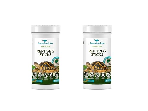 AquariumLine Reptiveg Sticks – Alimento básico para tortugas terrestres y reptiles herbívoros de 1000 ml/200 g paquete de 2 unidades