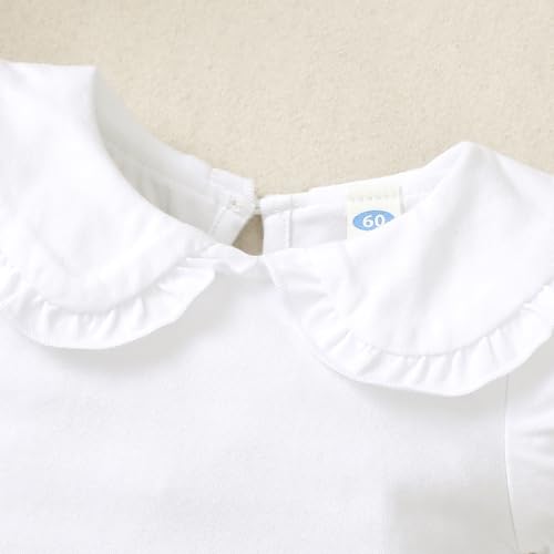 Magic Park 0-24M Infant Girl Puff Sleeve Bodysuit Baby Peter Pan Collar Romper Toddler Ruffle Jumpsuit Casual Tops3