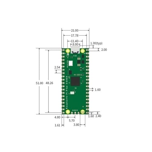Placa de desarrollo microcontrolador RP2040 de doble núcleo con puerto TYPE-C 2