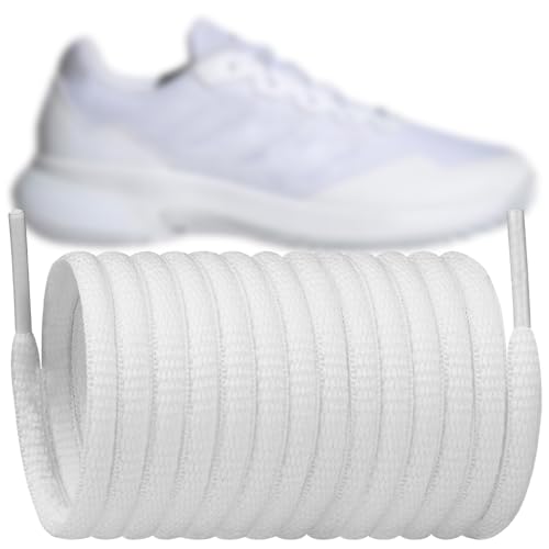 Endoto Oval Shoelaces for Skechers Shoe Laces Replacement Running Sneakers Shoes(Color:White,Size:45Inch)