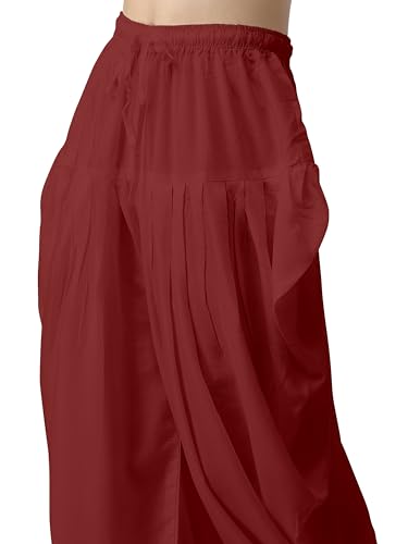 Image of Mehrang Loose Fit Rayon Dhoti Pant for Women Patiala Slawar Bottom Wear Harem Pants, Waist Free Size (26 Inch to 38 Inch)