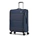 British Traveller Expandable 24" Medium Suitcase Lightweight Softside Hold Check in Luggage with 4 Wheels and Built-in TSA Lock, Navy