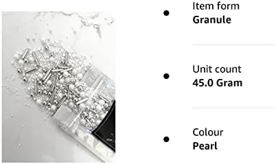 Edible Luxe Pearl White & Silver Cake Sprinkles Luxury Mix 45g Cupcake Cake Decoration White Sprinkles Cake Sprinkles Mix