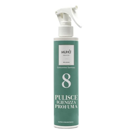 MUHA' | Spray Multiuso, Pulisce Igienizza, Profuma Qualsiasi Ambiente, Annulla gli Odori, Fragranza Muschio Cipriato, Formato da 200 ml
