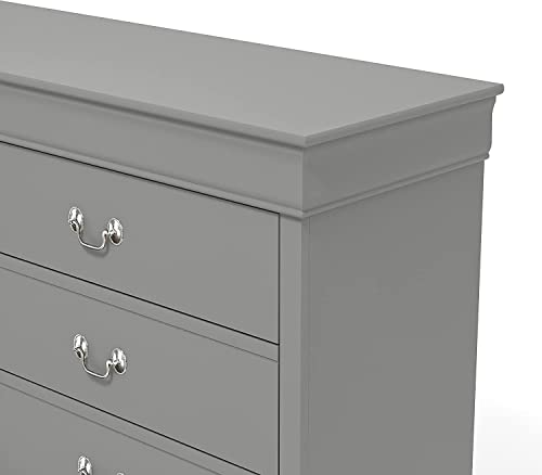 Galano Ireton 5 Drawer Dresser - Chest Of Drawers For Bedroom - Clothes Storage - Drawer And Closet Organizer - Drawer Glides - Ultra Fast Assembly - Grey #TOP5