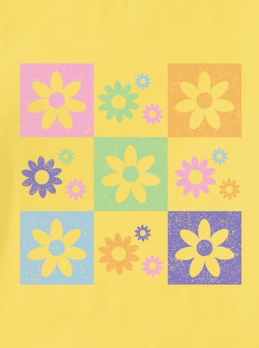 Image of Girls Graphic Tees Summer Short Sleeve Tops Casual Cute Flower Shirt Yellow 13-14 Years