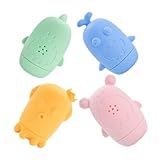 ZUNOXAZ 4 Stück Teiliges Badespielzeug aus Sicherem Silikon Weiche Spritzfiguren für Kleinkinder...