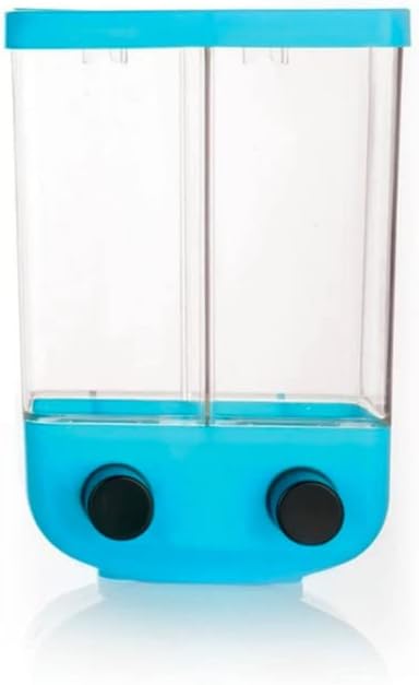 COZORIN Punch Press Push Button Wall Mount Transparent Storage Container To Store Pulse, Rice, Grain etc Save More Space on Kitchen Counter, Kitchen Storage Containers Air Tight -(Blue)
