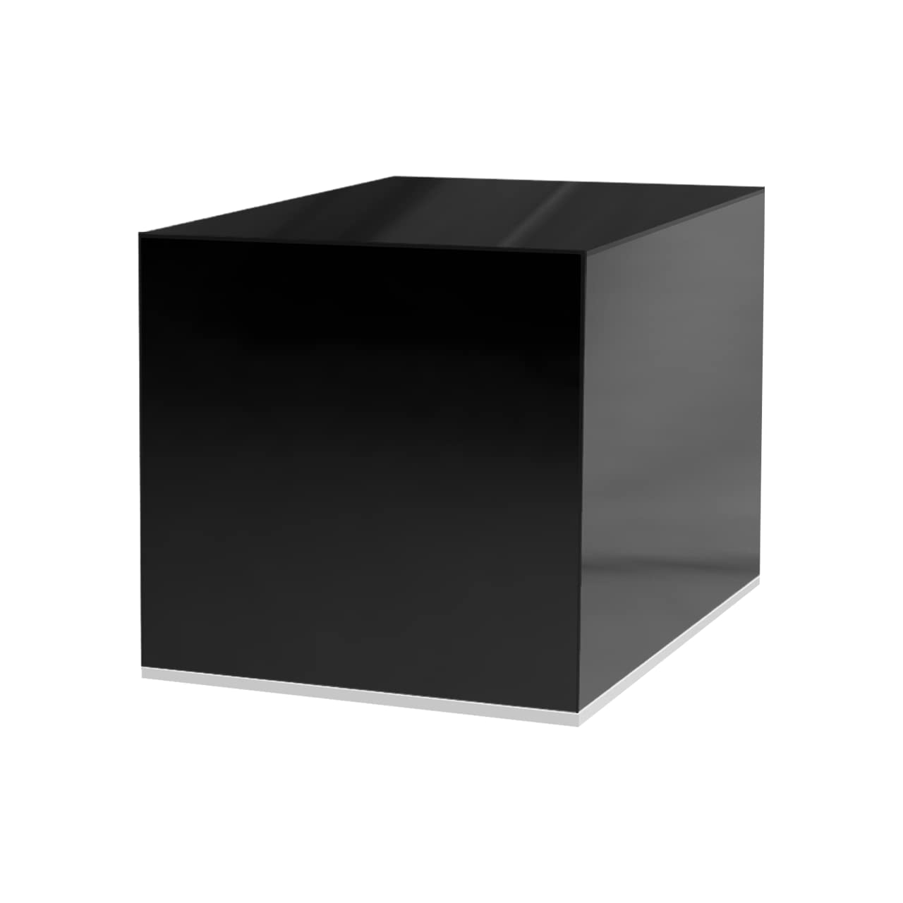 10" x 10" Black Acrylic Display Box with White Base Versatile Square Retail Product Riser or Merchandise Storage Bin by Marketing Holders