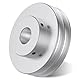 CHANCS Doppelkeilriemenscheibe aus Aluminiumlegierung 60mm OD 20mm fester Durchmesser Riemenscheibe für Motorwelle 6mm(1/4) PU-Rundriemen