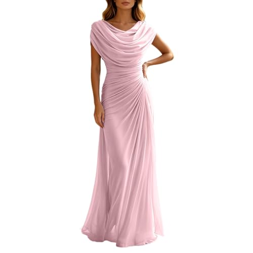 Robe de soirée chic en mousseline plissée pour un tombé impérial