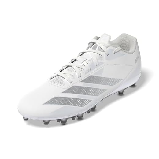 adidas Men's Adizero Electric.2 American Football Sneaker, White/Silver Metallic/White, 11