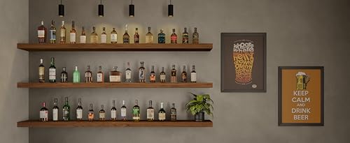 Image of ROGMARS 72 Inches Long Walnut Floating Shelves