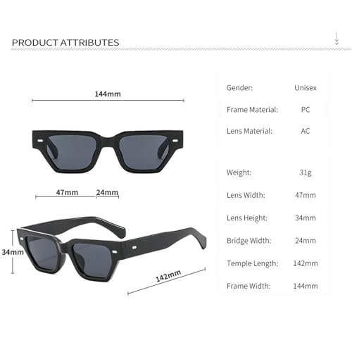 Rectangle Sunglasses for Women Retro Trendy Y2K Square black Shades punk Men Trending Gradient Sun Glasses4