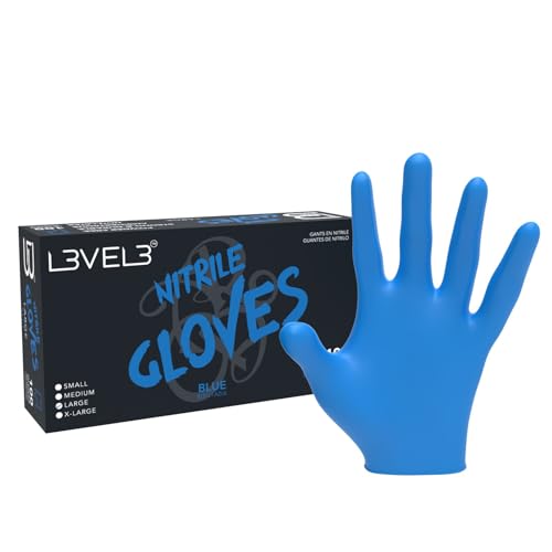 Image of L3 Level 3 Nitrile Gloves - Professional Heavy Duty Disposable Gloves - Latex Free - Fits Snug - Box of 100