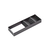 Emuca - schräger Organizer für Schublade, 150x470 mm, Grau anthrazit, Stahl und Holz