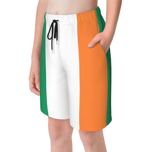 Irish Flag Youth Beach Pants, Soft and Breathable, with Drawstring Waist, Suitable for Sports and Leisure.4
