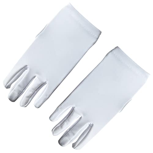 NUOBESTY Luvas Brancas de Algodão Banda Desfile Luvas Formais Vestido Luvas de Servir para a Jóia De