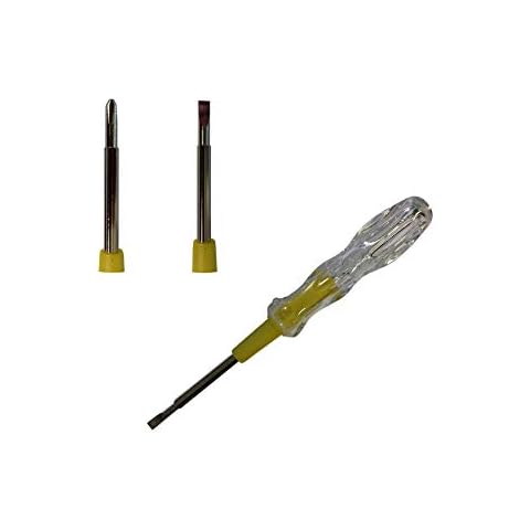 JSG Accessories® Mains Voltage Tester Circuit Flat Screwdriver AC 100-500V Neon 13.5cm Cover