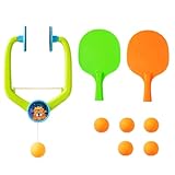 Tressify Hanging Table Tennis Trainer Set, Portable Pong Game, Adjustable Height, 2 Rackets and 6 Balls Included, Indoor Play, Space Saving for Young Players