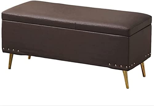 TMKDNNKG Banco de Almacenamiento Banco Silla Taburete de Almacenamiento Reposapiés Otomana tapizada Tecnología Puff de Tela Reposapiés Silla Acolchada Cambiador de Zapatos Taburete con 4 Patas de Met