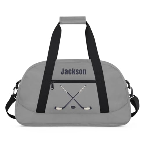 Personalized Sport Gym Bag for Boys,Custom Duffel Bag,Travel Weekender Overnight Tote Bag Carry On Duffel Bag,Customized Gift for Kids Hockey